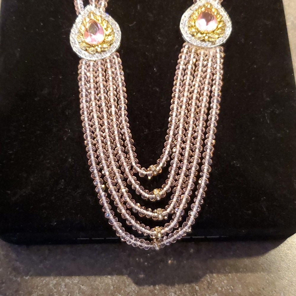 Pink Crystal necklace - Picture 2 of 7